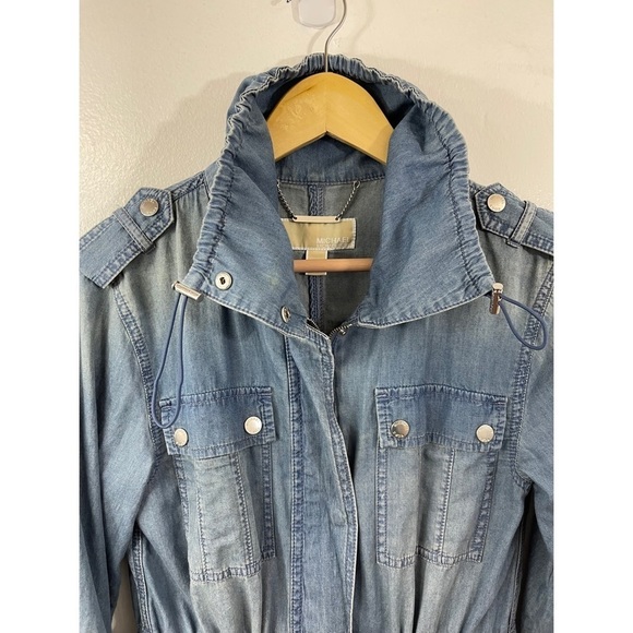 Michael Michael Kors Anorak Women’s Denim Utility Jacket 100% Cotton Size: XS - Picture 5 of 16